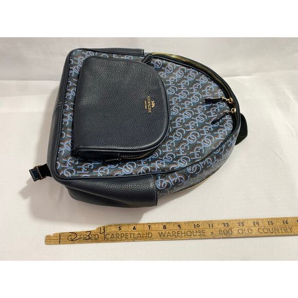 Coach Backpack + Wristlet Set – All Blue Signature Logo – Matching Pair - Picture 6 of 14